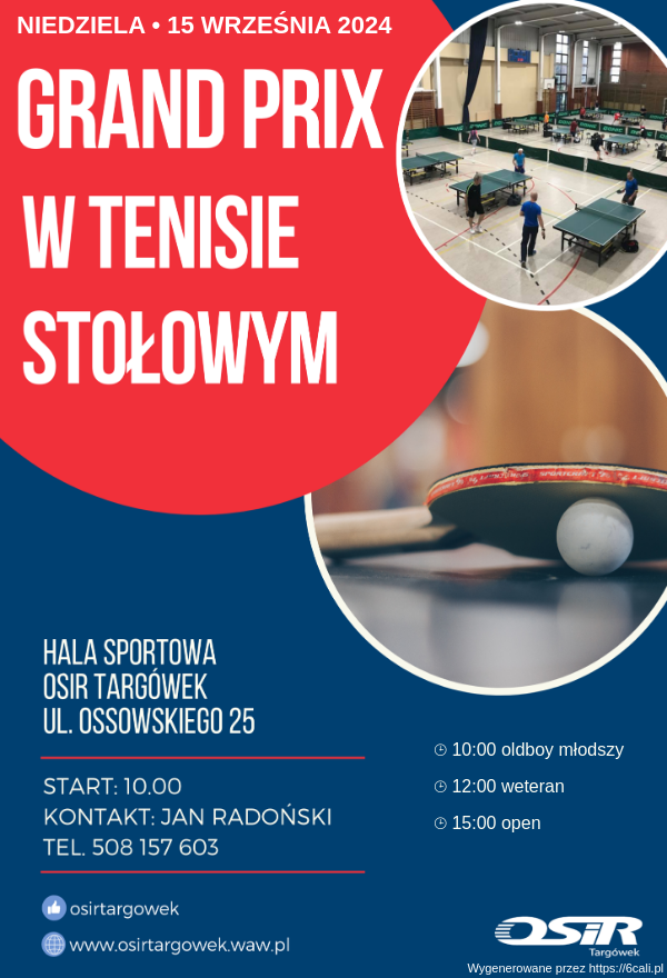 Plakat turnieju Grand Prix amatorów - Targówek Ossowskiego (Sezon  2024/2025) - termin 1