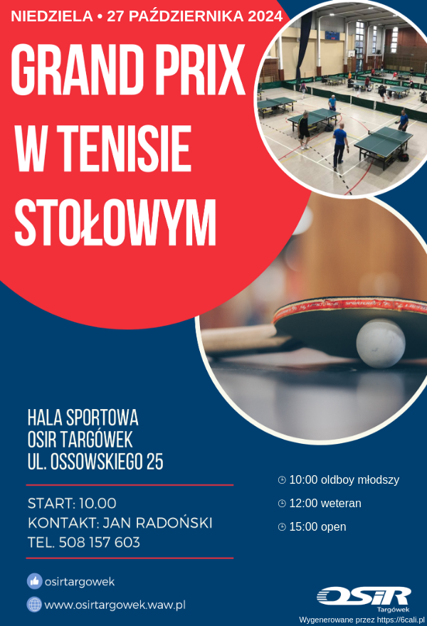 Plakat turnieju Grand Prix amatorów - Targówek Ossowskiego (Sezon  2024/2025) - termin 2