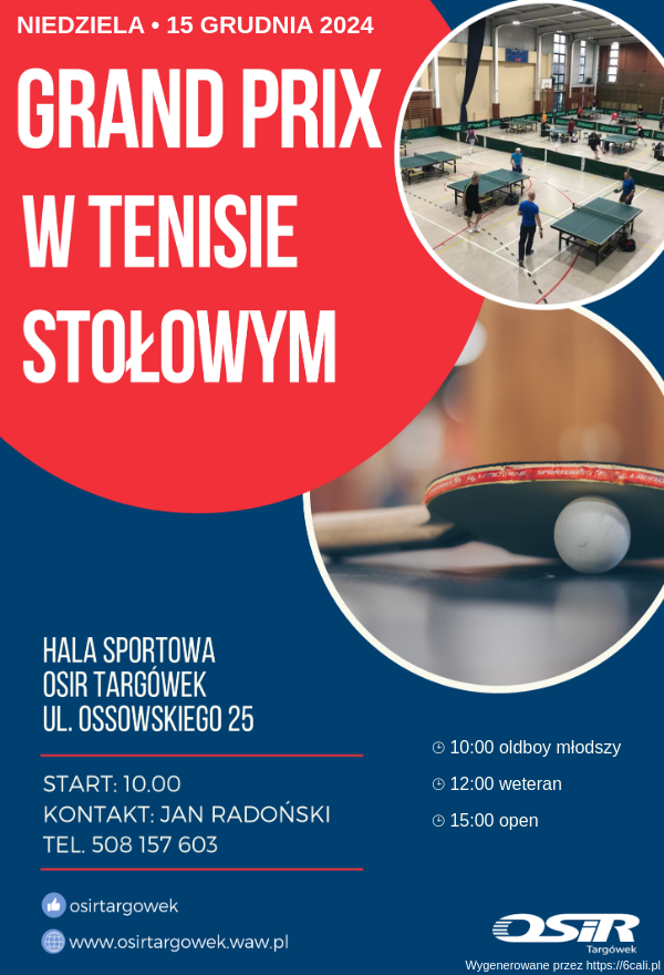 Plakat turnieju Grand Prix amatorów - Targówek Ossowskiego (Sezon  2024/2025) - termin 4