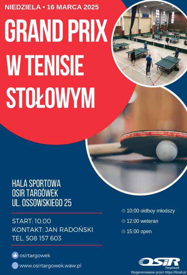 Plakat turnieju Grand Prix amatorów - Targówek Ossowskiego (Sezon  2024/2025) - termin 7