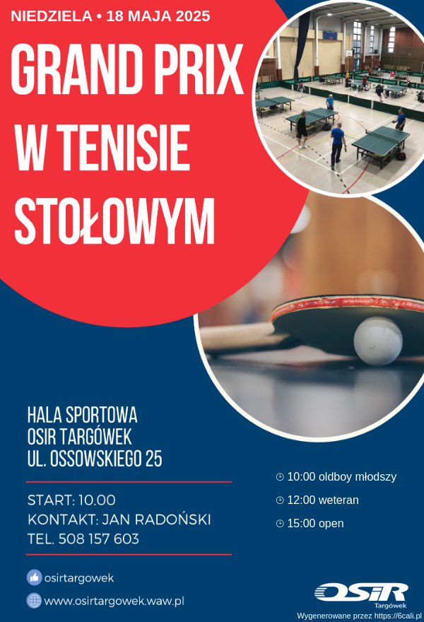 Plakat turnieju Grand Prix amatorów - Targówek Ossowskiego (Sezon  2024/2025) - termin 9