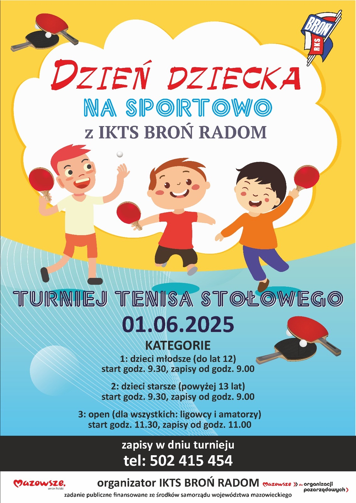 Plakat turnieju Dzień Dziecka na Sportowo (01 czerwca 2025)