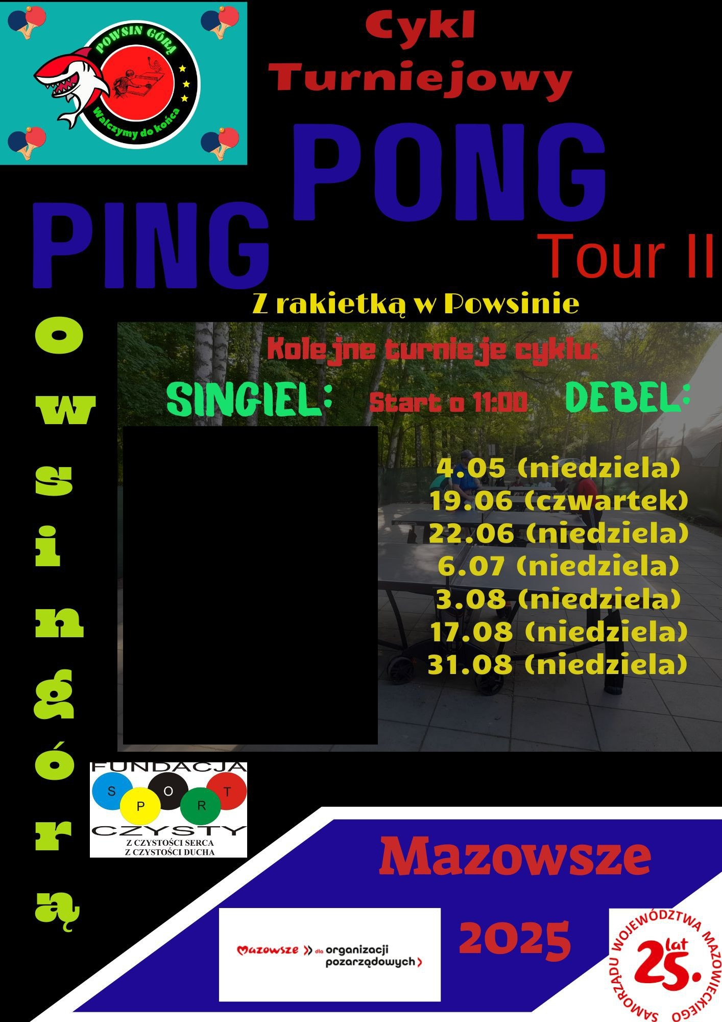 Plakat turnieju Cykl Deblowy Ping Pong Tour II (19 czerwca 2025)