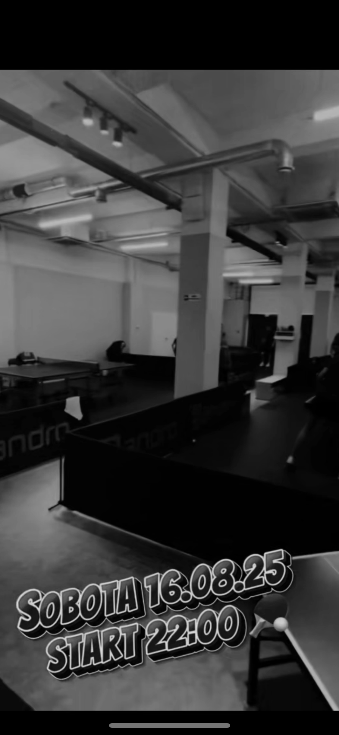 Plakat turnieju Nocny turniej Smartpong Kraków