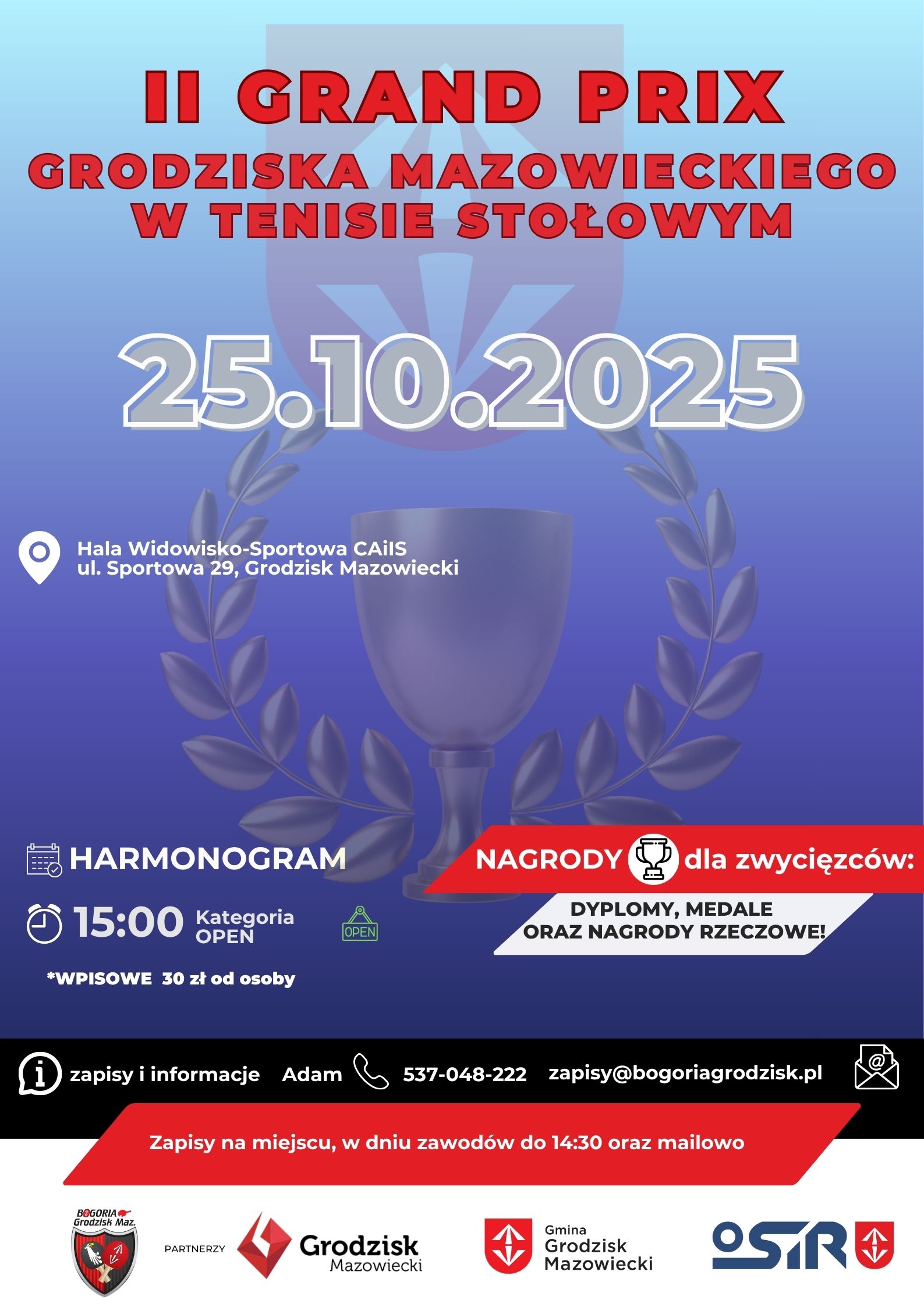 Plakat turnieju Grand Prix Grodziska Mazowieckiego