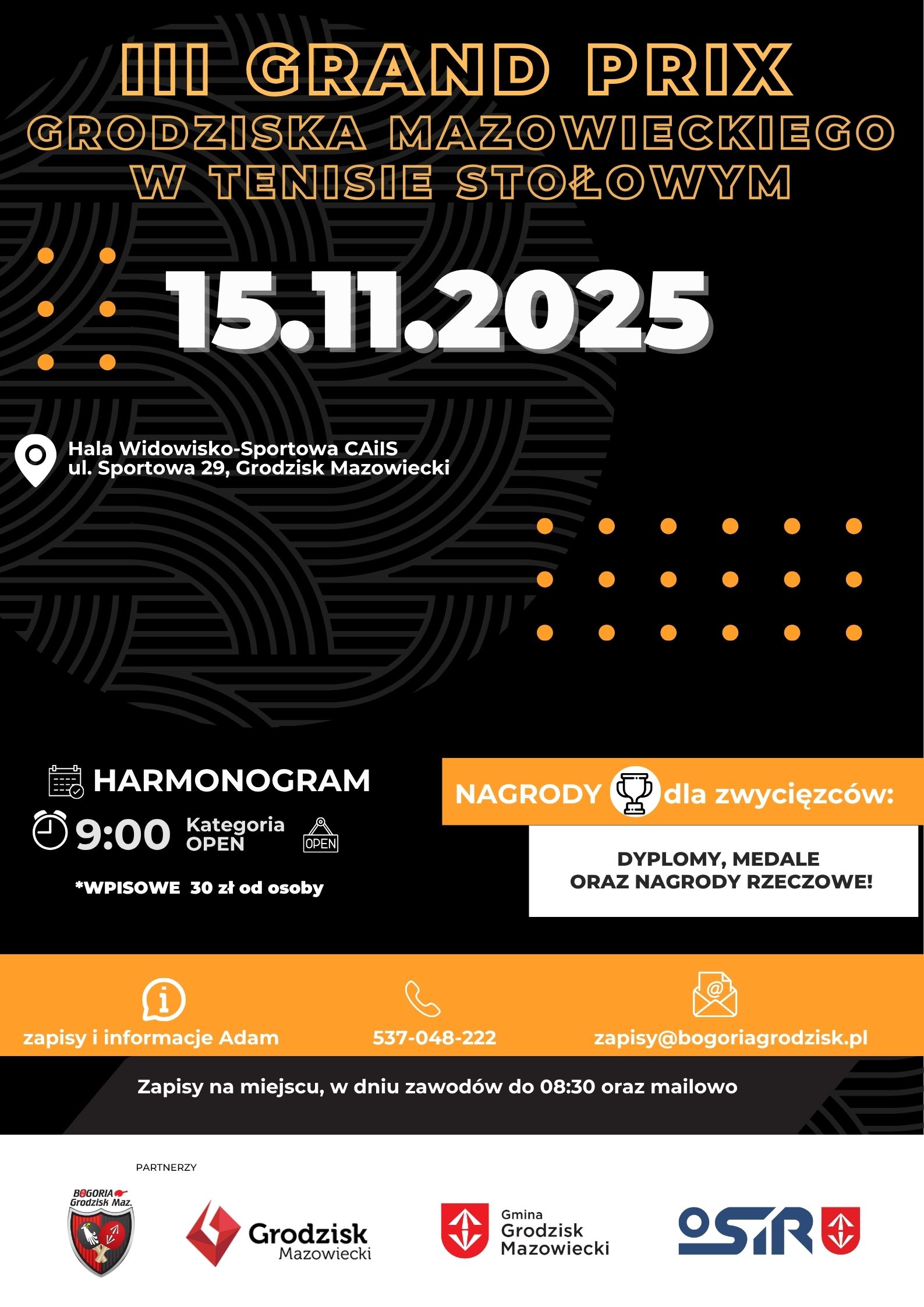 Plakat turnieju Grand Prix Grodziska Mazowieckiego