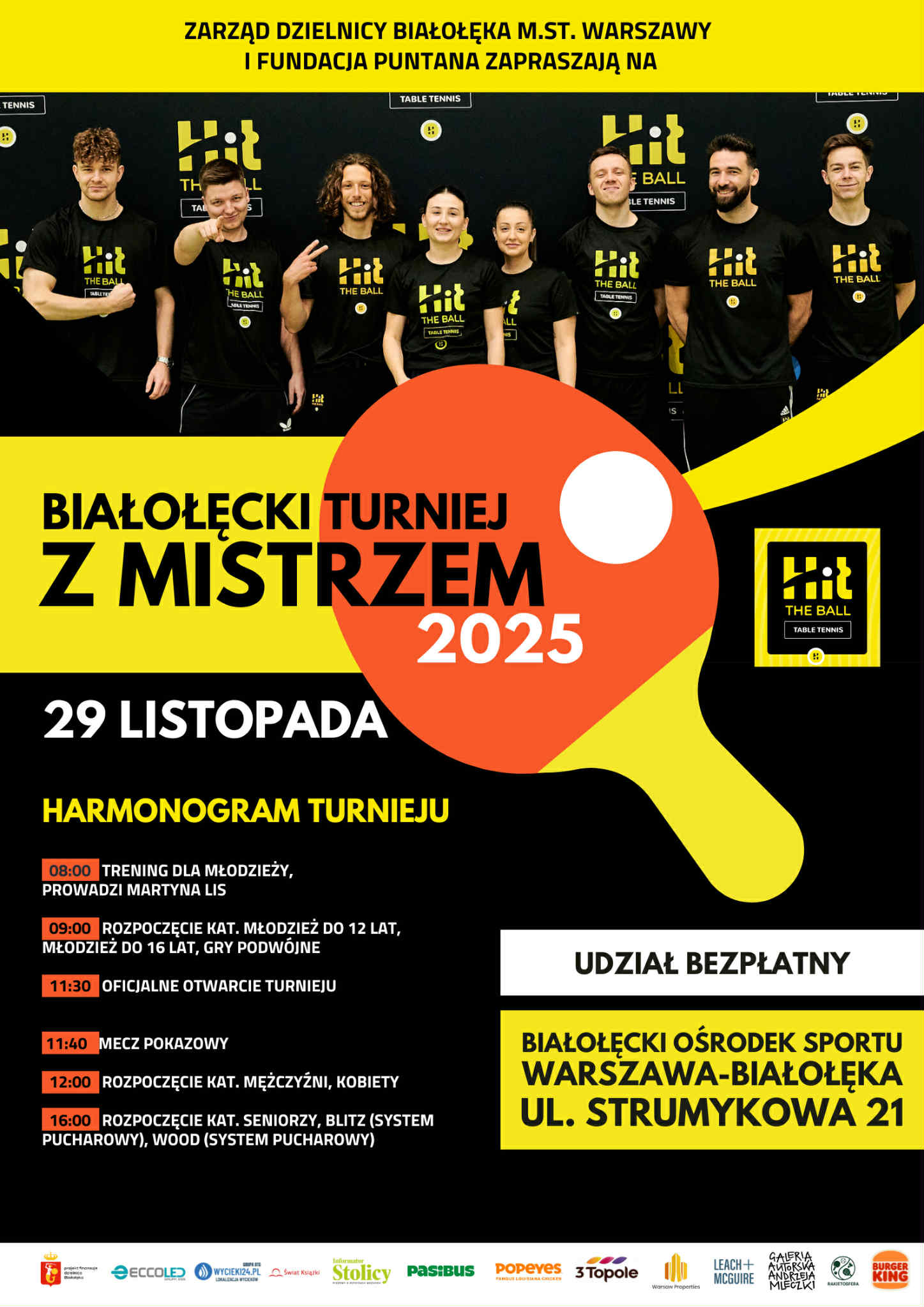 Plakat turnieju BIAŁOŁĘCKI TURNIEJ Z MISTRZEM 2025