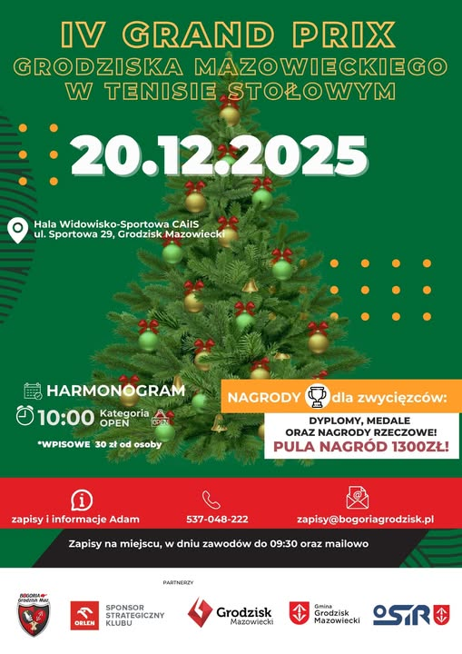 Plakat turnieju Grand Prix Grodziska Mazowieckiego