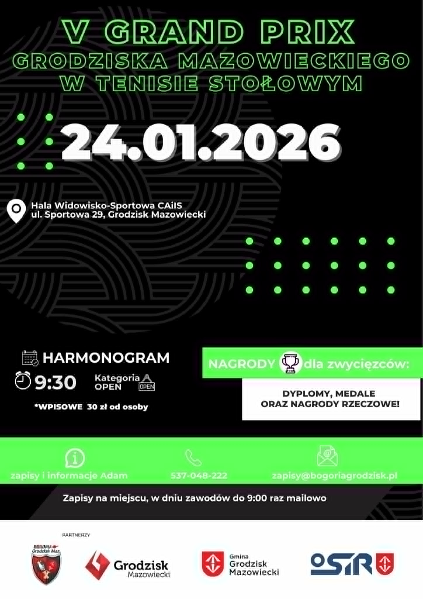 Plakat turnieju Grand Prix Grodziska Mazowieckiego