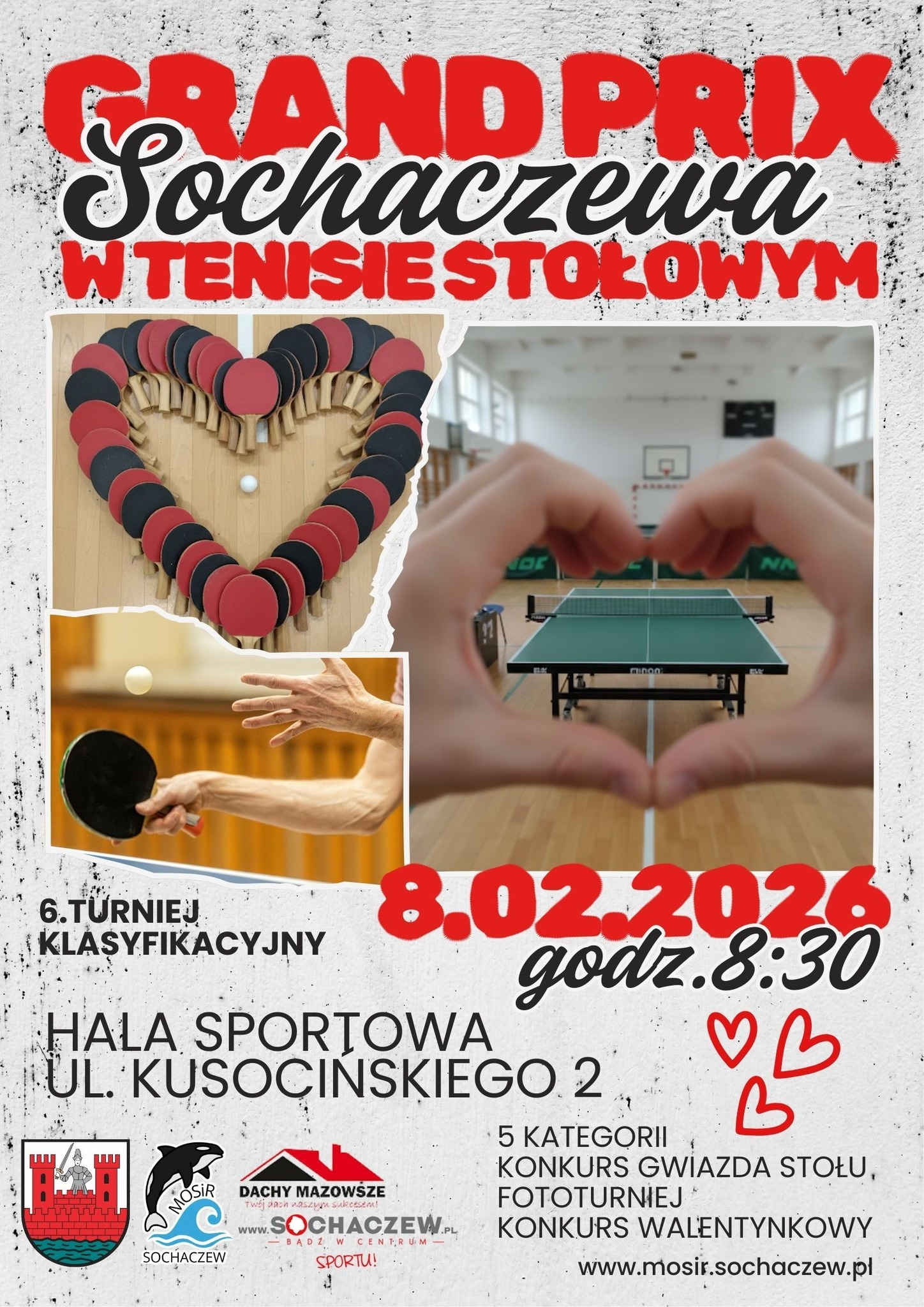 Plakat turnieju 6. TURNIEJ KLASYFIKACYJNY GRAND PRIX SOCHACZEWA W TENISIE STOŁOWYM (8 lutego 2026)