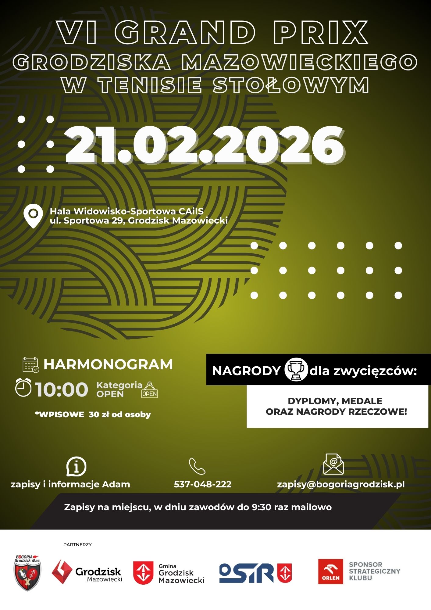 Plakat turnieju Grand Prix Grodziska Mazowieckiego