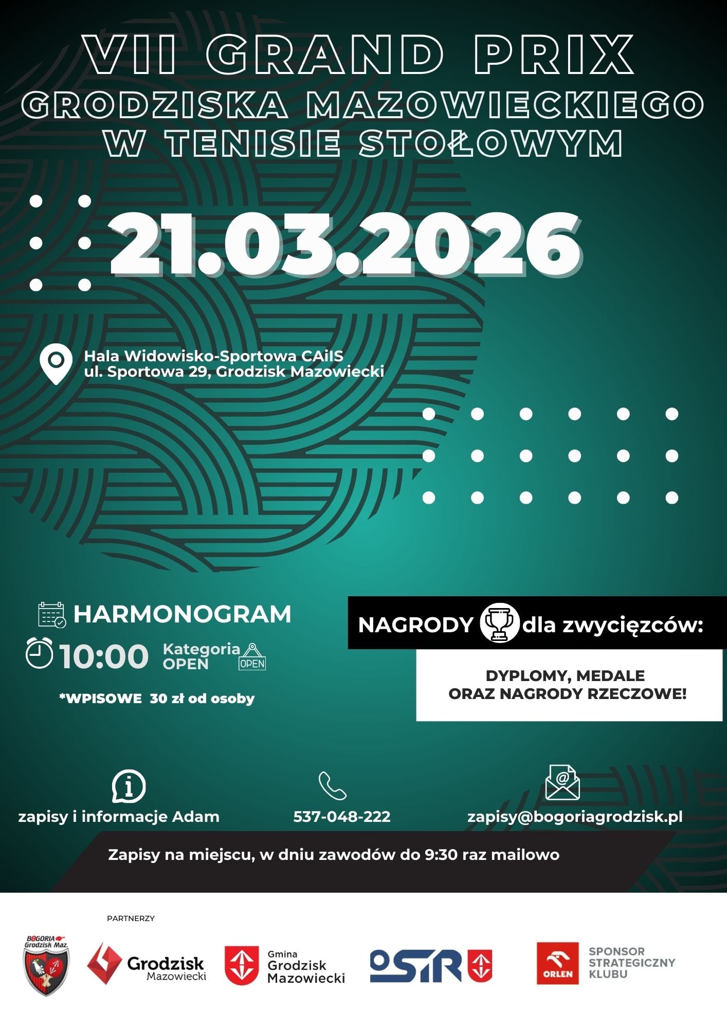 Plakat turnieju Grand Prix Grodziska Mazowieckiego