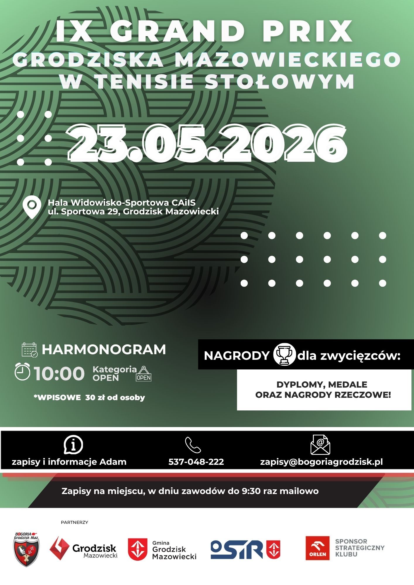 Plakat turnieju Grand Prix Grodziska Mazowieckiego