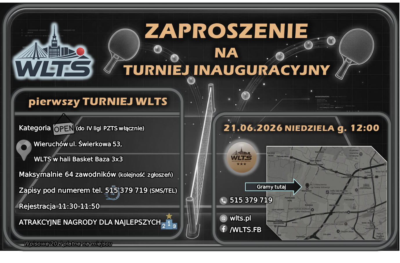 Plakat turnieju Turniej Inauguracyjny WLTS
