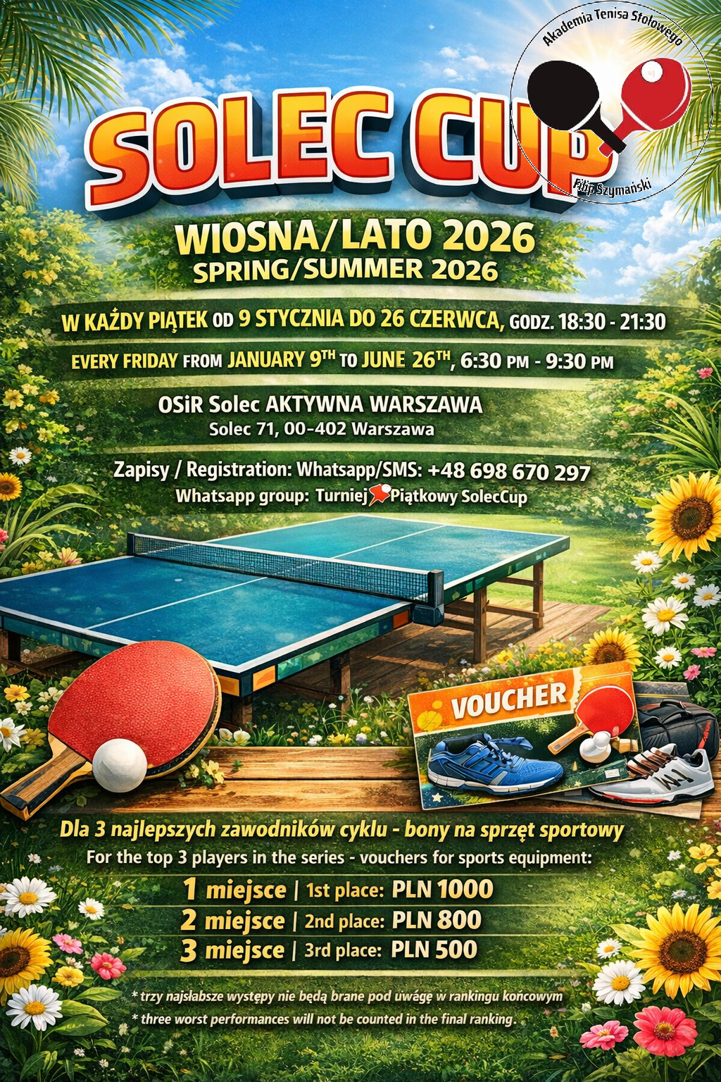 Plakat turnieju Solec Cup WIOSNA/LATO 2026 - turniej 23
