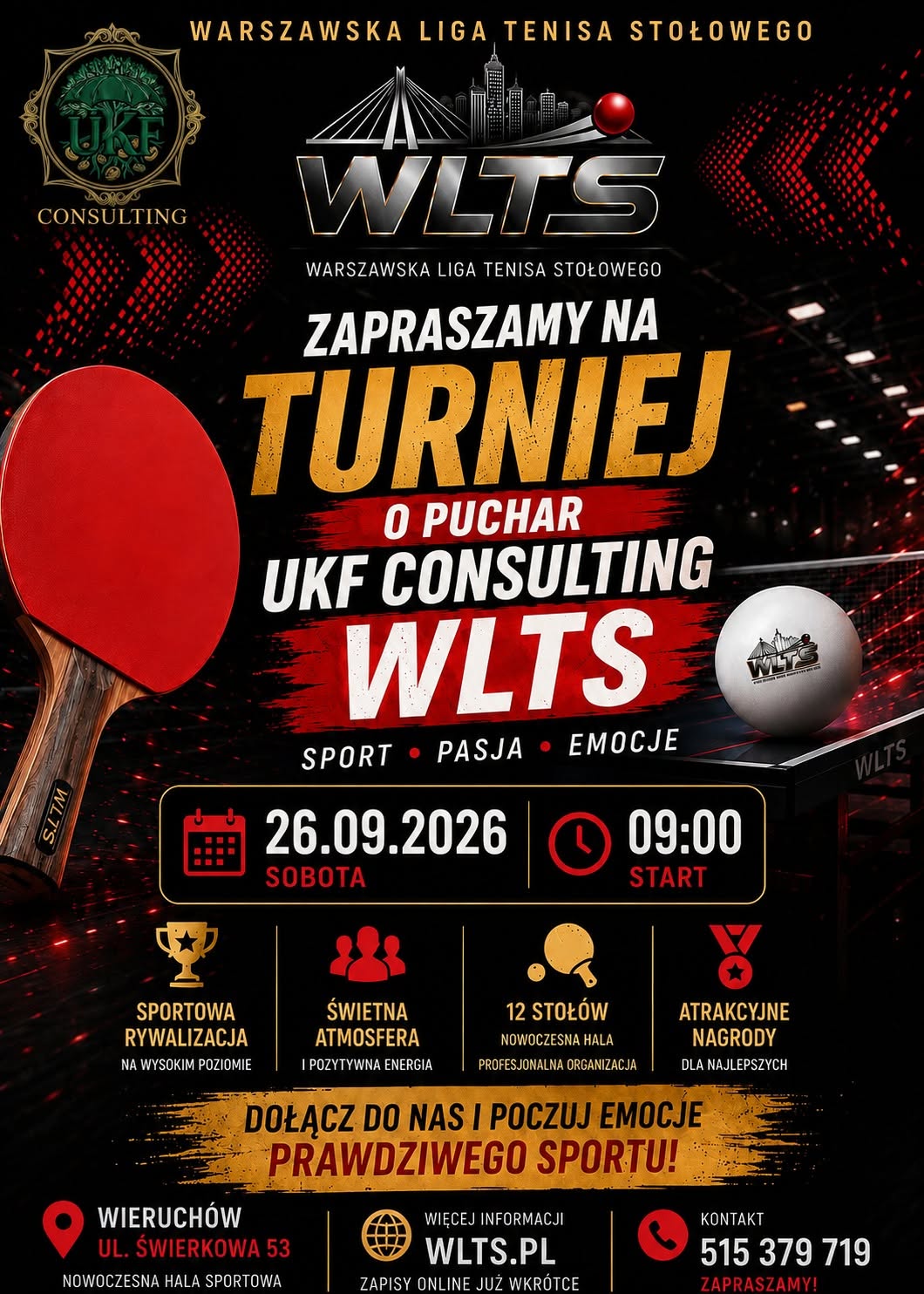 Plakat turnieju III Turniej WLTS o puchar UKF CONSULTING