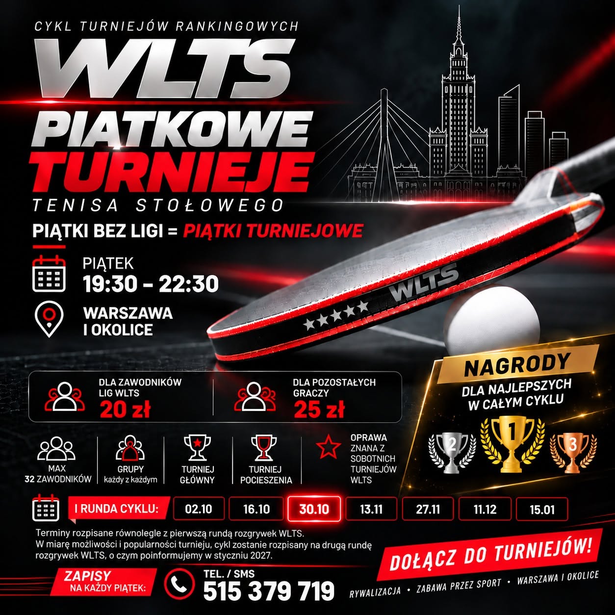 Plakat turnieju III PIĄTKOWY TURNIEJ RANKINGOWY WLTS